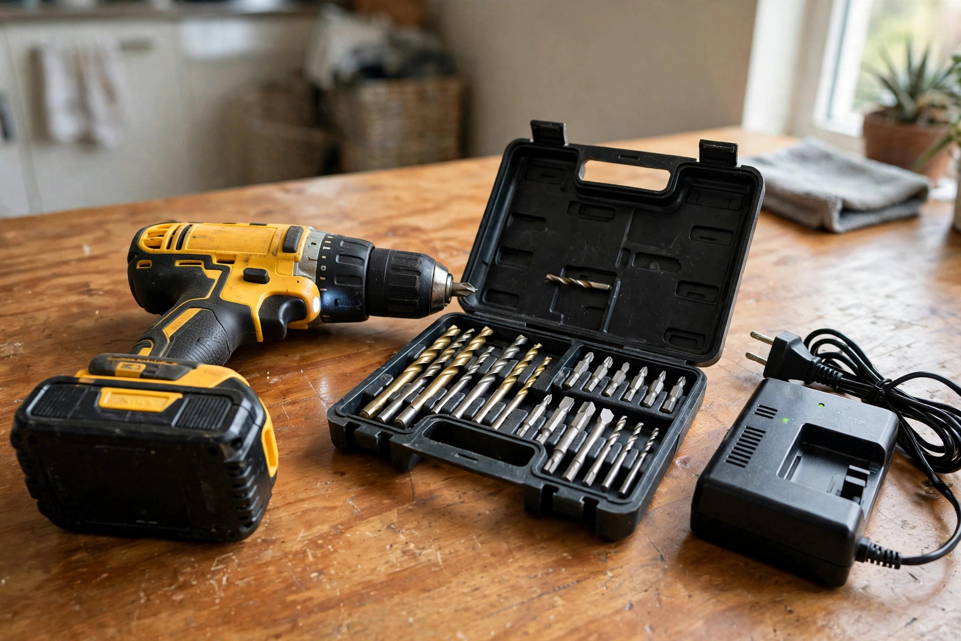 电钻 + 常用批头一套 / Cordless drill set